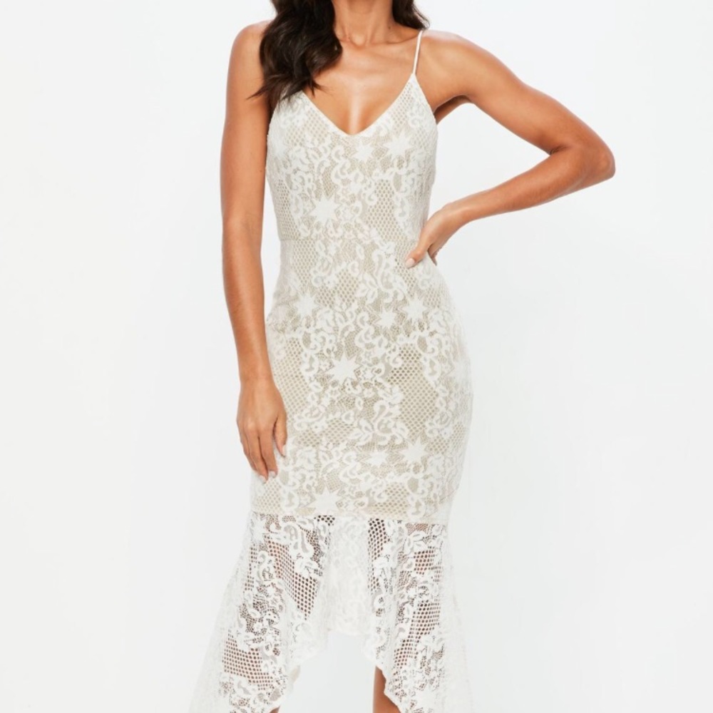 White Lace fishtail dress 💕